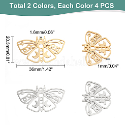 8 шт. подвески из нержавеющей стали 201 двух цветов&nbsp;STAS-DC0007-01