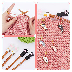 DIY-Strickwerkzeug-Sets mit Katzen- und Pfotenabdruck&nbsp;HJEW-NB00096