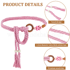 1 шт. плетеный вручную хлопковый пояс с кисточками для женского платья&nbsp;AJEW-CP0010-25A