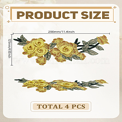 4 Stück Blumen-Applikationen aus Polyester zum Aufnähen.&nbsp;PATC-LP0001-11A