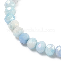 Женские эластичные браслеты из граненого стекла rondelle цвета ab&nbsp;BJEW-PH01821-04