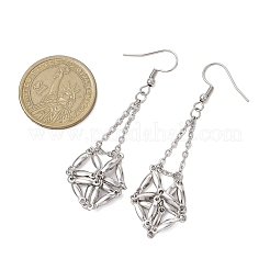 Ganchos para pendientes de acero inoxidable 304 antideslustre con bandeja&nbsp;EJEW-JE06135-02