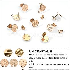 30 pieza de 5 estilos de accesorios para aretes de acero inoxidable 304 con revestimiento iónico (IP)&nbsp;STAS-UN0027-99