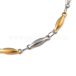 Bracciali a catena con maglie in acciaio inossidabile con occhio di cavallo per donne e uomini&nbsp;BJEW-M319-01B-GP