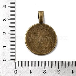 Impostazioni piatte cabochon pendente della lega rotonde&nbsp;PALLOY-N0088-28AB-NF