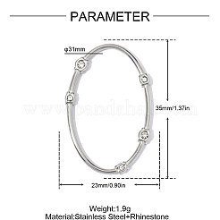 Acero inoxidable 304 con colgantes de cristales de imitación.&nbsp;RB-OY001-80P-01