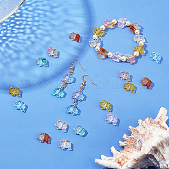 240шт 8 стиля прозрачные окрашенные распылением стеклянные бусины&nbsp;GLAA-FH0001-29