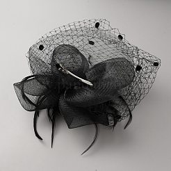 Женская шляпа с перьями для украшения вечеринки&nbsp;AJEW-WH0650-73