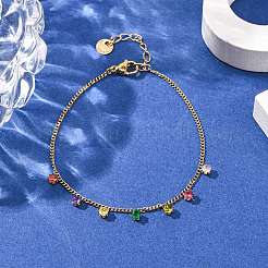 Браслеты с подвесками из нержавеющей стали 304&nbsp;LS-BJEW-A047-02G