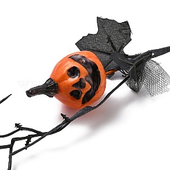 Zucca artificiale in plastica e schiuma con decorazione floreale a foglia d'acero&nbsp;TH-CBAC0DE-03