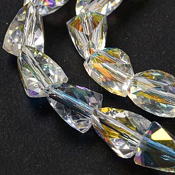 Прозрачные стеклянные бусины гальваническим пряди&nbsp;GLAA-G116-03A-AB02