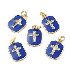 Colgante micropavé cubic zirconia de latón&nbsp;KK-E068-VB448-1