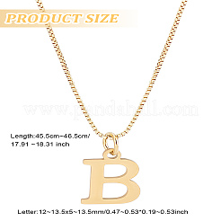 1 collar con colgante de letra de acero inoxidable 304&nbsp;NJEW-LP0001-38B-G