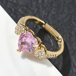 Verstellbarer Fingerring aus Messing für Damen&nbsp;CU-CBA7E55-05G