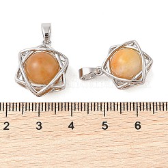 Colgantes redondos de jade topacio natural&nbsp;G-M440-04A-P