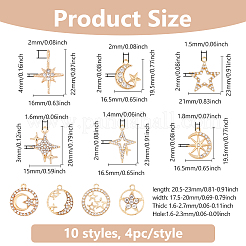 40шт 10 стиля подвески из сплава с кристаллами и стразами&nbsp;FIND-DC0006-40