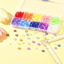500шт 10 цвета прозрачные акриловые бусины&nbsp;TACR-FS0001-57