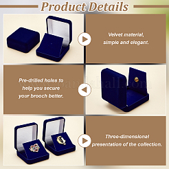 Бархатная упаковочная коробка для значков&nbsp;CON-WH0086-138B