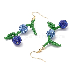 Серьги-подвески в виде диско-шариков с фруктами и паве&nbsp;EJEW-TA00632-02