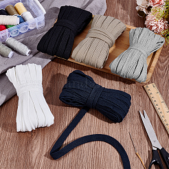 50м 5-х цветный плоский хлопковый плетеный шнур&nbsp;OCOR-PH0006-79A