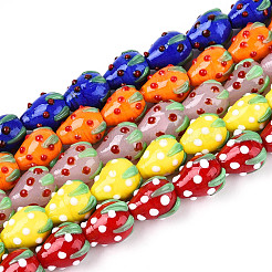 Бусины ручной работы в технике лэмпворк с неровностями&nbsp;LAMP-N033-02