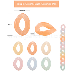 150шт 6 цвета имитация желе акриловые соединительные кольца&nbsp;JACR-CJ0001-01
