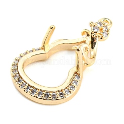 Латунь микро паве прозрачный кубический цирконий кулон оправа кабошон&nbsp;LS-KK-Q794-02B-G