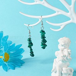 Orecchini pendenti con perline di malachite naturale&nbsp;X-EJEW-JE04649-11