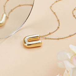 1 chaîne en laiton avec pendentifs en alliage de lettres&nbsp;NJEW-LP0001-41U-G