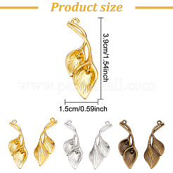 30 шт. 3-цветные подвески из цинкового сплава в тибетском стиле&nbsp;TIBEP-GO0001-01