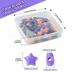 100шт 3 цвета непрозрачные акриловые бусины&nbsp;MACR-FS0002-26