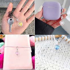 60 шт. 6 стиля подвески в форме сердца из акрила и сплава&nbsp;PALLOY-YW00090