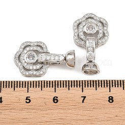 Messing Micro Pave klare Zirkonia Falte über Verschlüsse&nbsp;KK-H292-14P