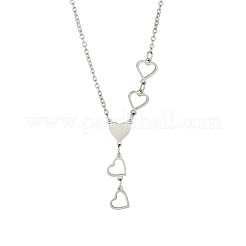 Ожерелья из нержавеющей стали 304 с подвесками в виде сердца для женщин&nbsp;FS-WGC7B42-02