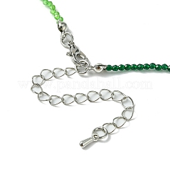 Collar de cuentas de vidrio rondelle facetado para mujer&nbsp;NJEW-M208-02A