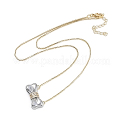 Colliers à chaîne en laiton micro pavé avec pendentif en zircone cubique transparent pour femmes&nbsp;NJEW-U015-06P-01