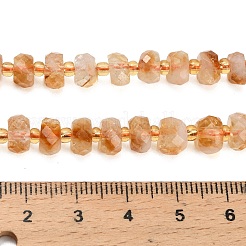 Нити из нагретых натуральных цитриновых бусин&nbsp;G-L634-E02-02