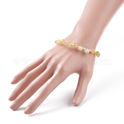 Braccialetto di perline intrecciato con opale giallo naturale&nbsp;BJEW-JB07998-05