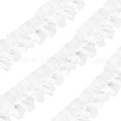 Полиэстер с пластиковыми бусинами-жемчужинами&nbsp;OCOR-WH20003-63B