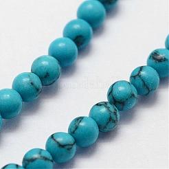 Filo di perline turchesi sintetici&nbsp;G-N0210-01-3mm