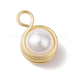 Подвески из круглой медной проволоки с ракушками и жемчугом&nbsp;PALLOY-JF03262-02