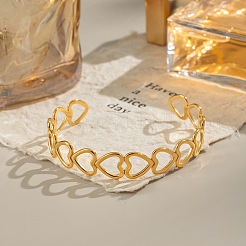 Полые браслеты-манжеты из нержавеющей стали 304 для женщин&nbsp;QQ2164