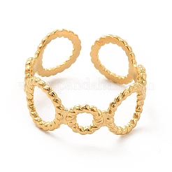 Ионное покрытие (ip) 304 нержавеющая сталь круглая обертка открытое кольцо-манжета для женщин&nbsp;RJEW-F131-11G