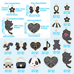 30pcs 15 Arten Legierungs-Emaille-Charms&nbsp;ENAM-TA0009-01