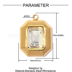 304 Edelstahl mit Kristall-Strass-Anhängern&nbsp;RB-OY001-58G