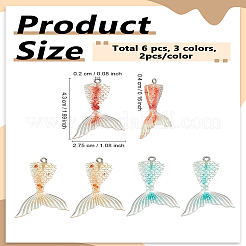 6шт 3 цвета прозрачные подвески из смолы&nbsp;RESI-LP0001-23