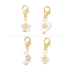 4 pieza de decoración colgante de concha marina natural&nbsp;HJEW-JM03947-01