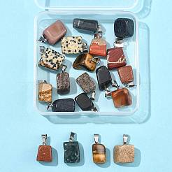 20шт 10 стиля подвески из натуральных и синтетических смешанных драгоценных камней&nbsp;G-FS0005-93P-02