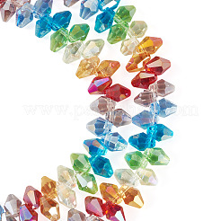 2 brin de perles de verre transparentes par galvanoplastie&nbsp;EGLA-TA0013-77