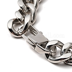 Bracciale rettangolare con maglie a forma di teschio in acciaio inossidabile 304 anti-ossidazione con catene a maglie per uomo e donna&nbsp;BJEW-E009-24P